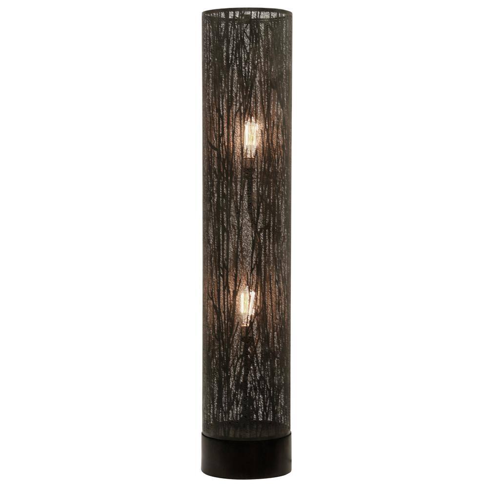 StyleCraft 50 in. Dark Lazer Cut Metal Floor Lamp