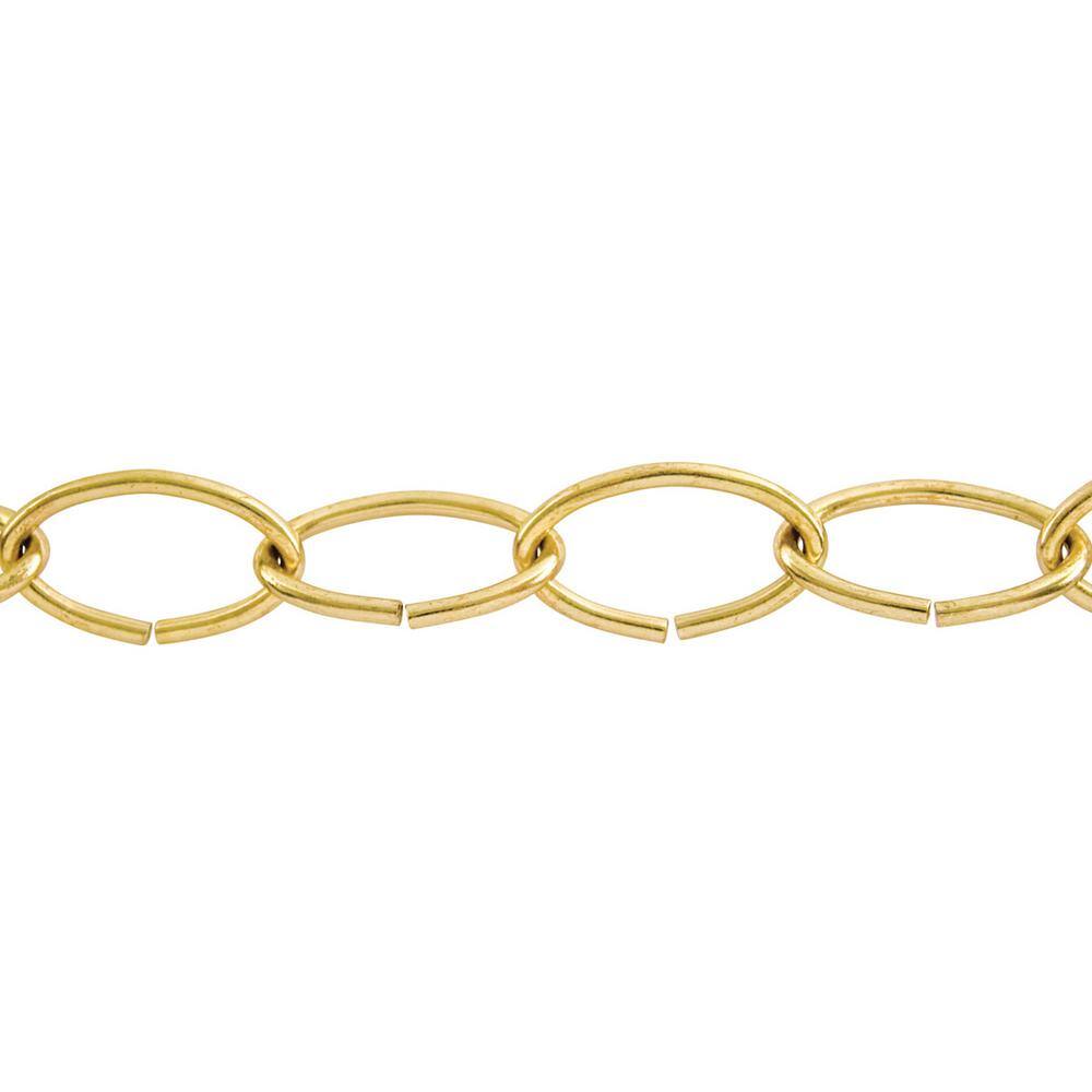 KingChain 100 ft. Gold Open Oval Decorative Chain Reeled