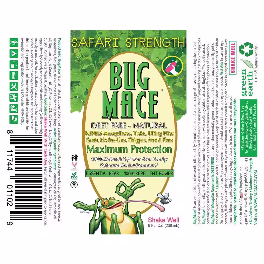 BugMace 2 oz. All Natural Organic Mosquito and Insect Repellent
