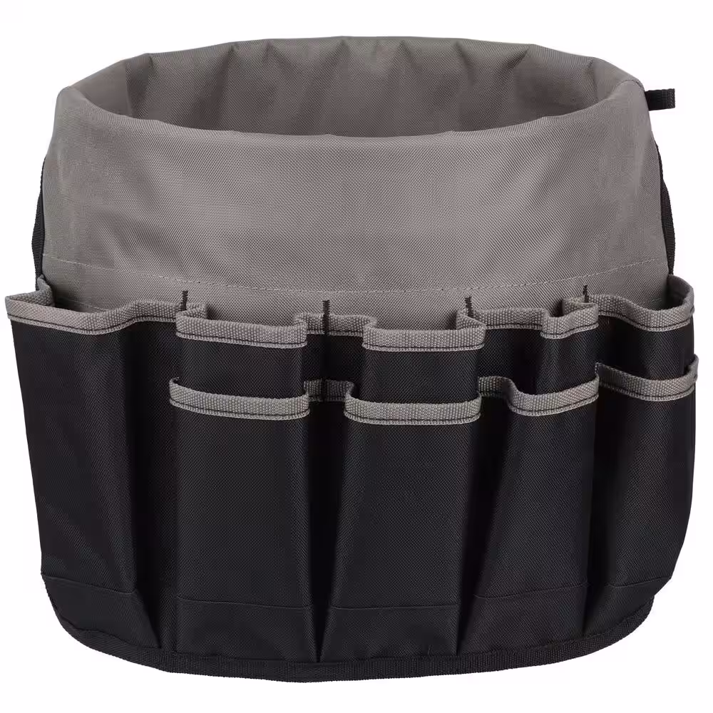 OLYMPIA 18 in. 30-Pocket Black 5 gal. Tool Bucket Organizer