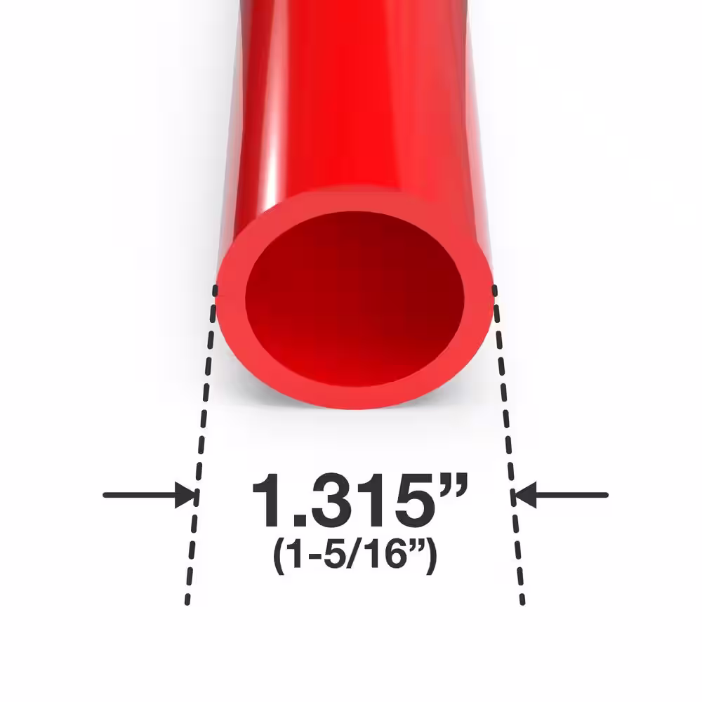 Formufit 1 in. x 5 ft. Red Furniture Grade Schedule 40 PVC Pipe (2-Pack)