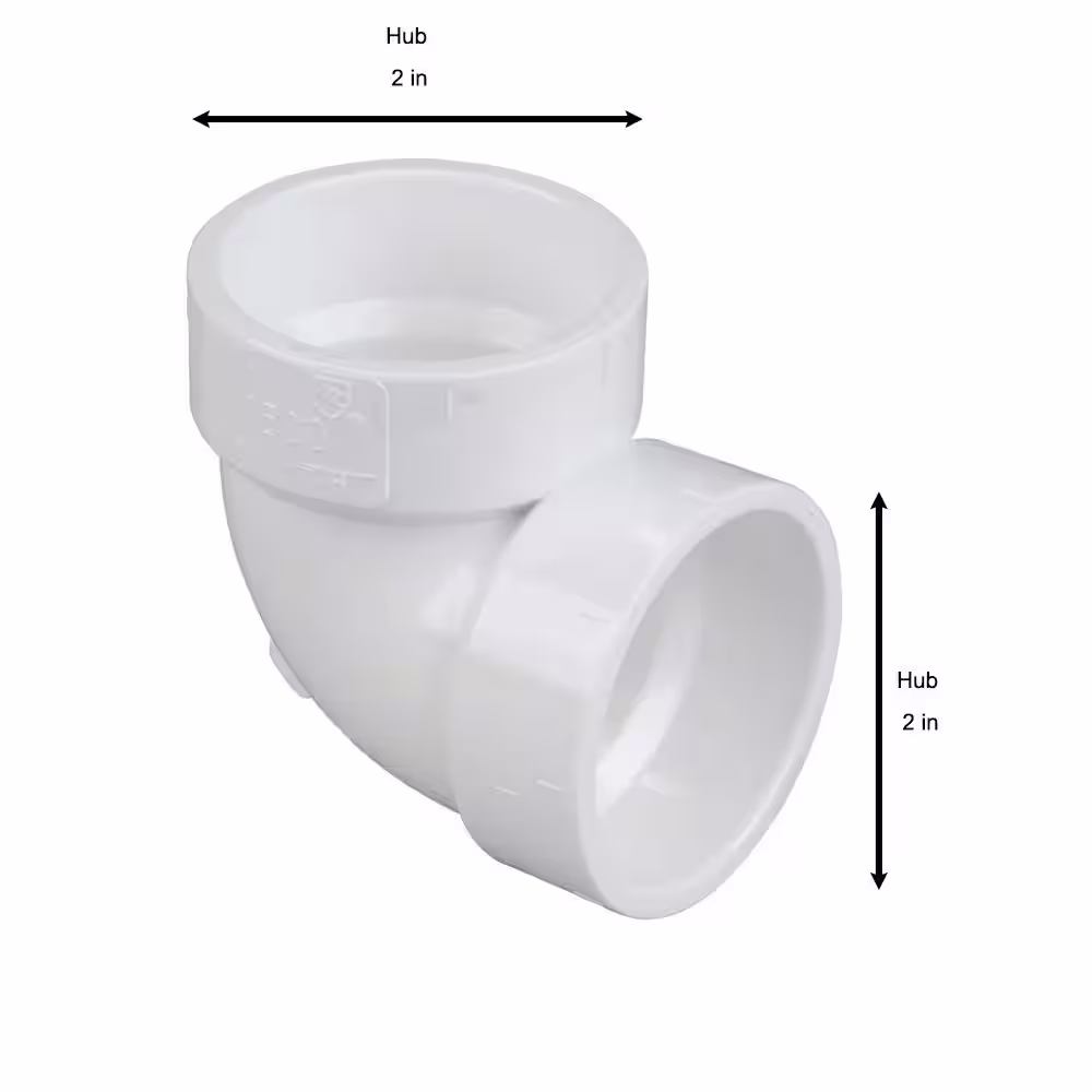 None 2 in. PVC DWV 90-Degree H x H Vent Elbow