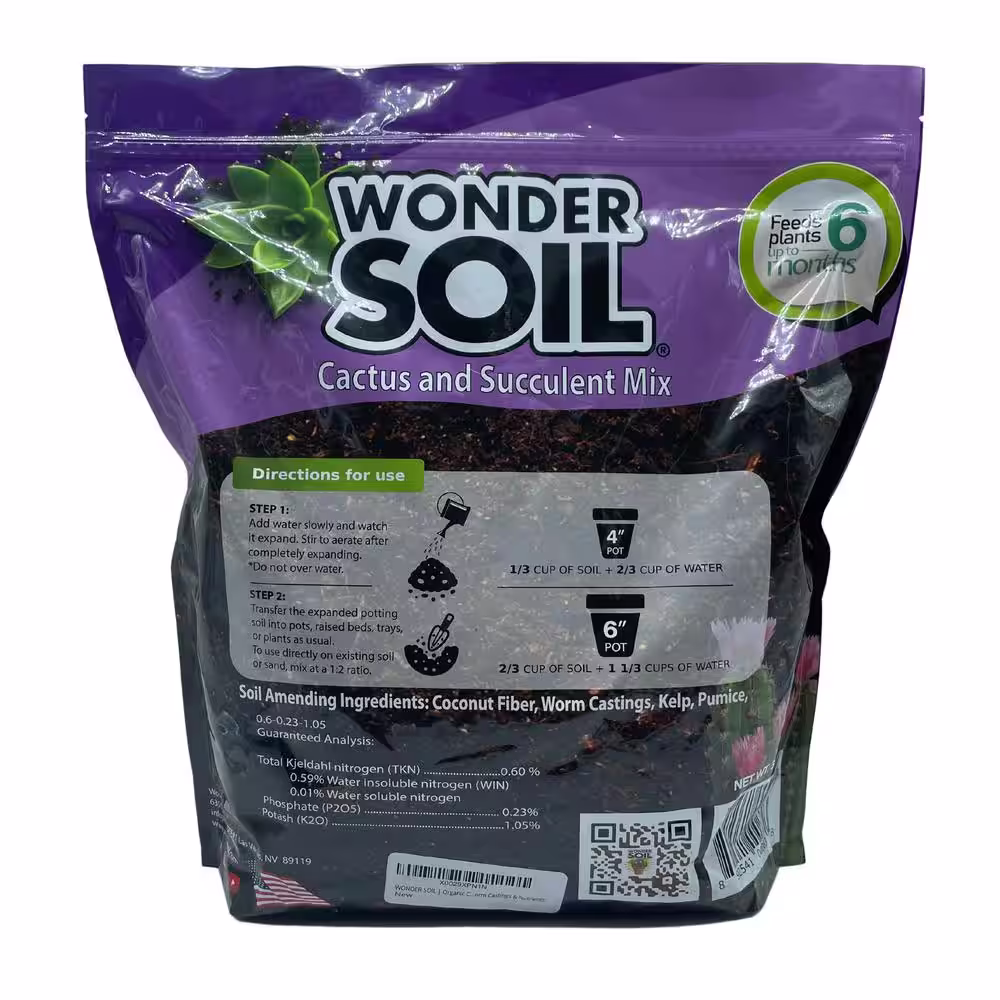 WONDER SOIL 12 Qt. Premium Cactus and Succulent Expanding Potting Soil Mix