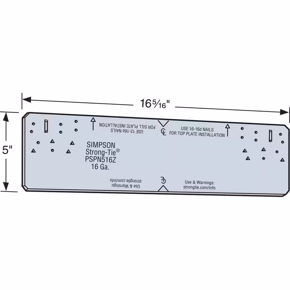 Simpson Strong-Tie PSPNZ 5 in. x 16-5/16 in. ZMAX Galvanized Protecting Shield Plate Nail Stopper