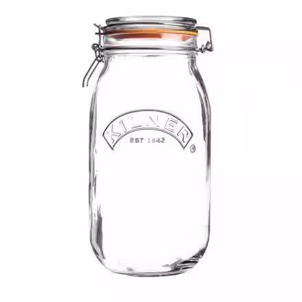 KILNER Clip Top Glass Round Clip Top Jar 51 oz. - (Set of 4)