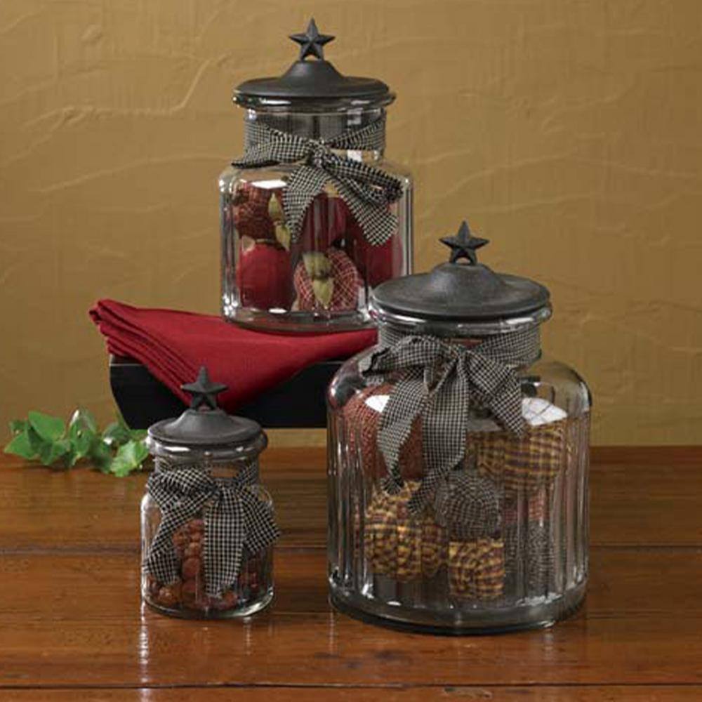 Split P Glass Jar with Star Embellished Lid