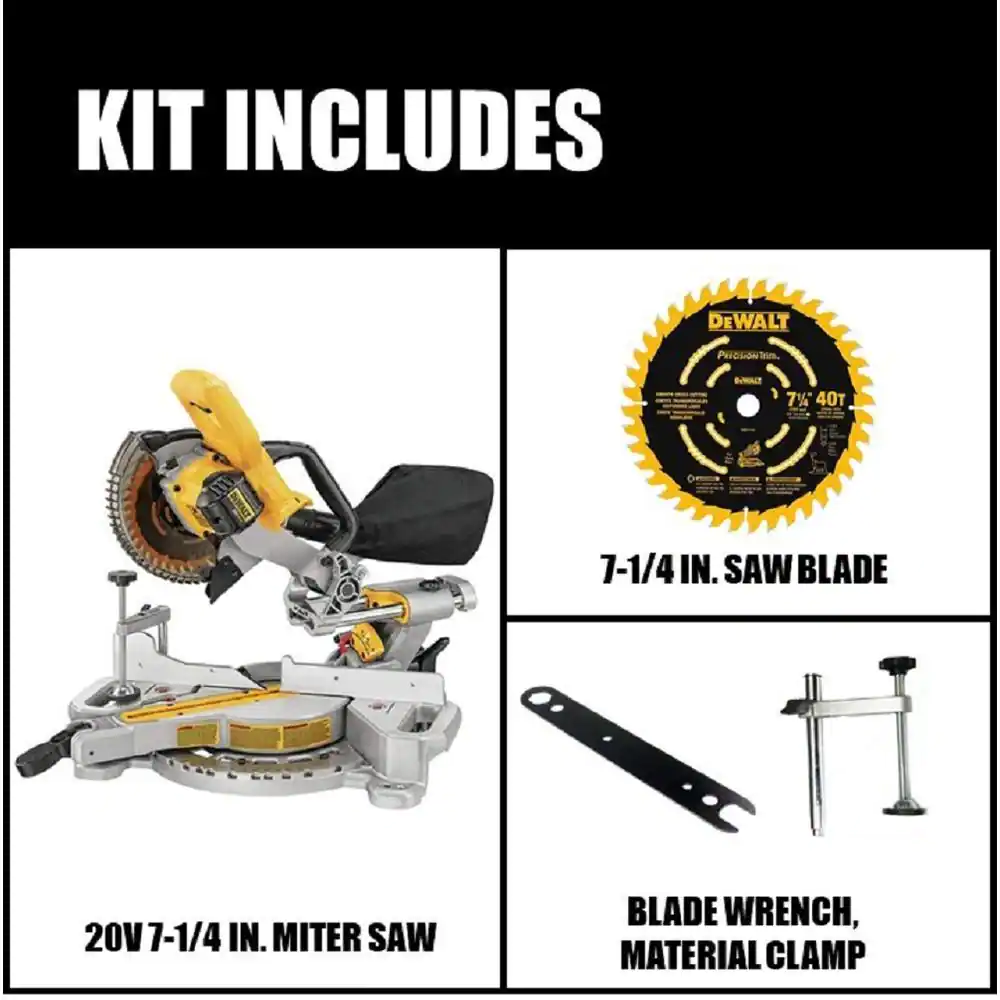 DEWALT 20V MAX Cordless 7-1/4 in. Sliding Miter Saw (Tool Only)