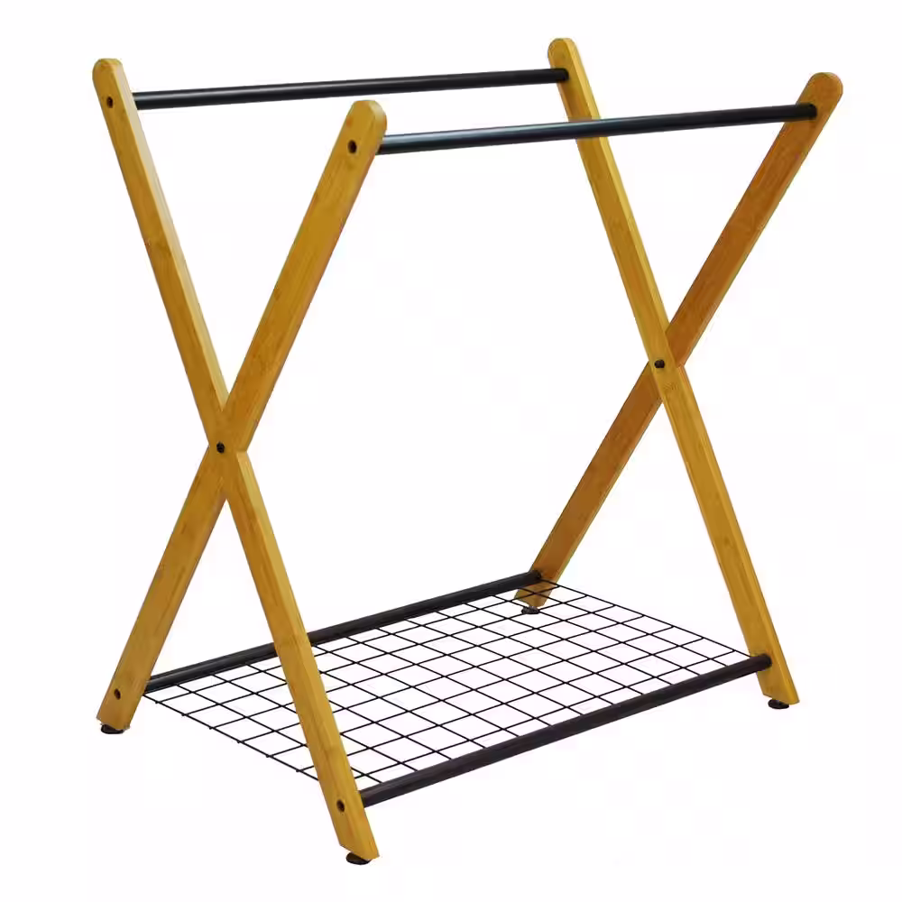 Oceanstar X-Frame Bamboo 3-Bag Laundry Sorter Color