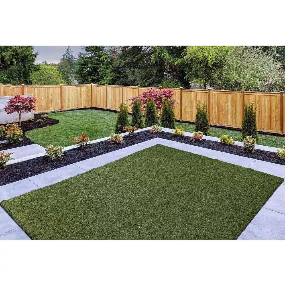 TrafficMaster Soft Fescue 6 ft. x 8 ft. Green Artificial Grass Rug