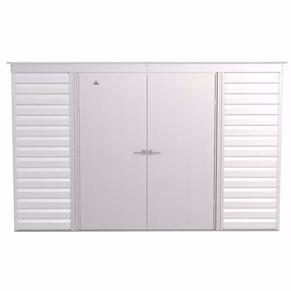 Arrow Select 10 ft. W x 4 ft. D Flute Grey Metal Shed 35 sq. ft.