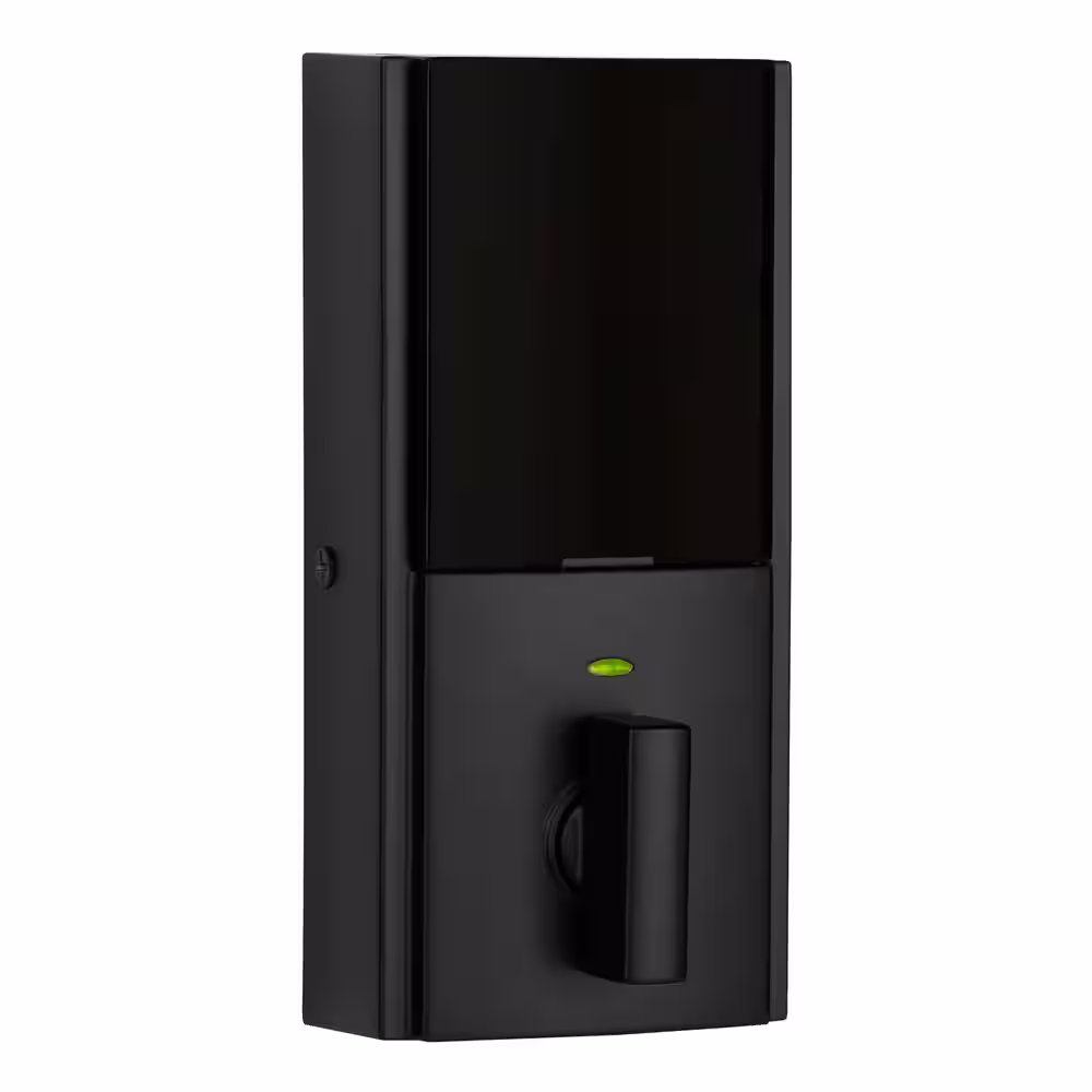 Kwikset SmartCode 916 Z-Wave Touchscreen Contemporary Matte Black Single Cylinder Keypad Electronic Deadbolt with SmartKey