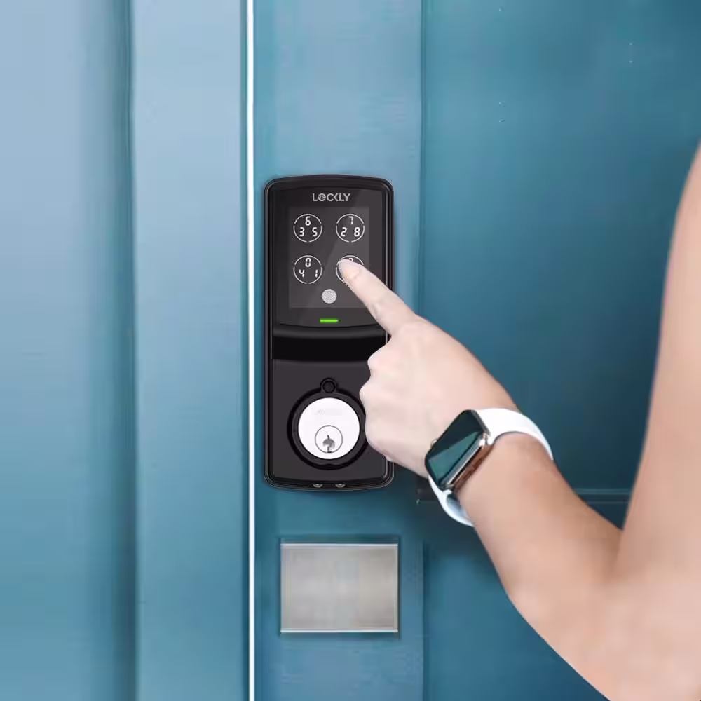 Lockly Model-S Matte Black Single-Cylinder Deadbolt Smart Lock with Discrete Pin Code Input Keypad and Mobile App Control