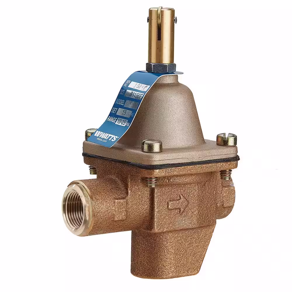 Watts 1/2 in. Bronze High Capacity Feed Water Pressure Regulator, NPT Threaded Inlet