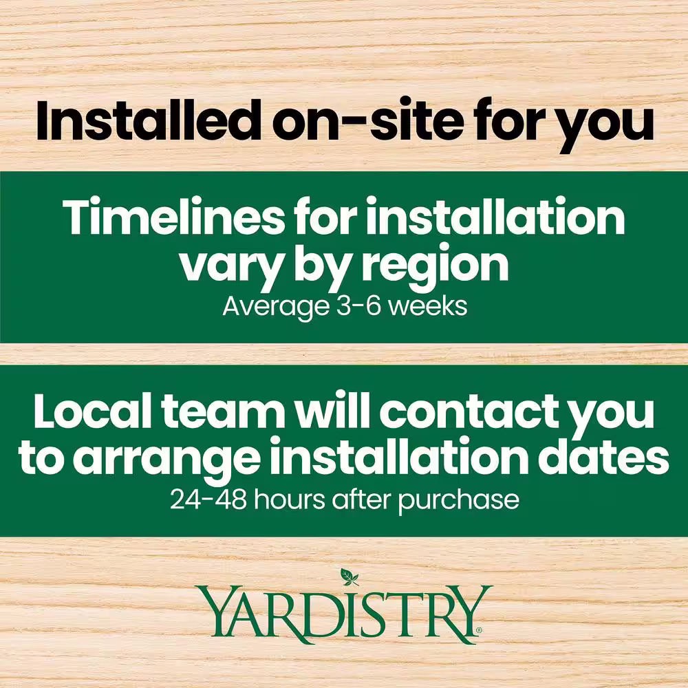 Yardistry Professionally Installed Meridian 12 ft. x 16 ft. Cedar Shade Gazebo with a 12 ft. Privacy Wall and Brown Aluminum Roof