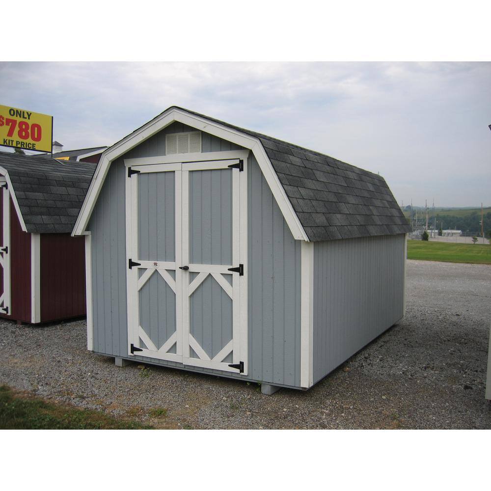 LITTLE COTTAGE CO. Classic Gambrel 8 ft. W x 16 ft. D Wood Shed Precut Kit with 4 ft. Sidewalls without Floor (128 sq. ft.)