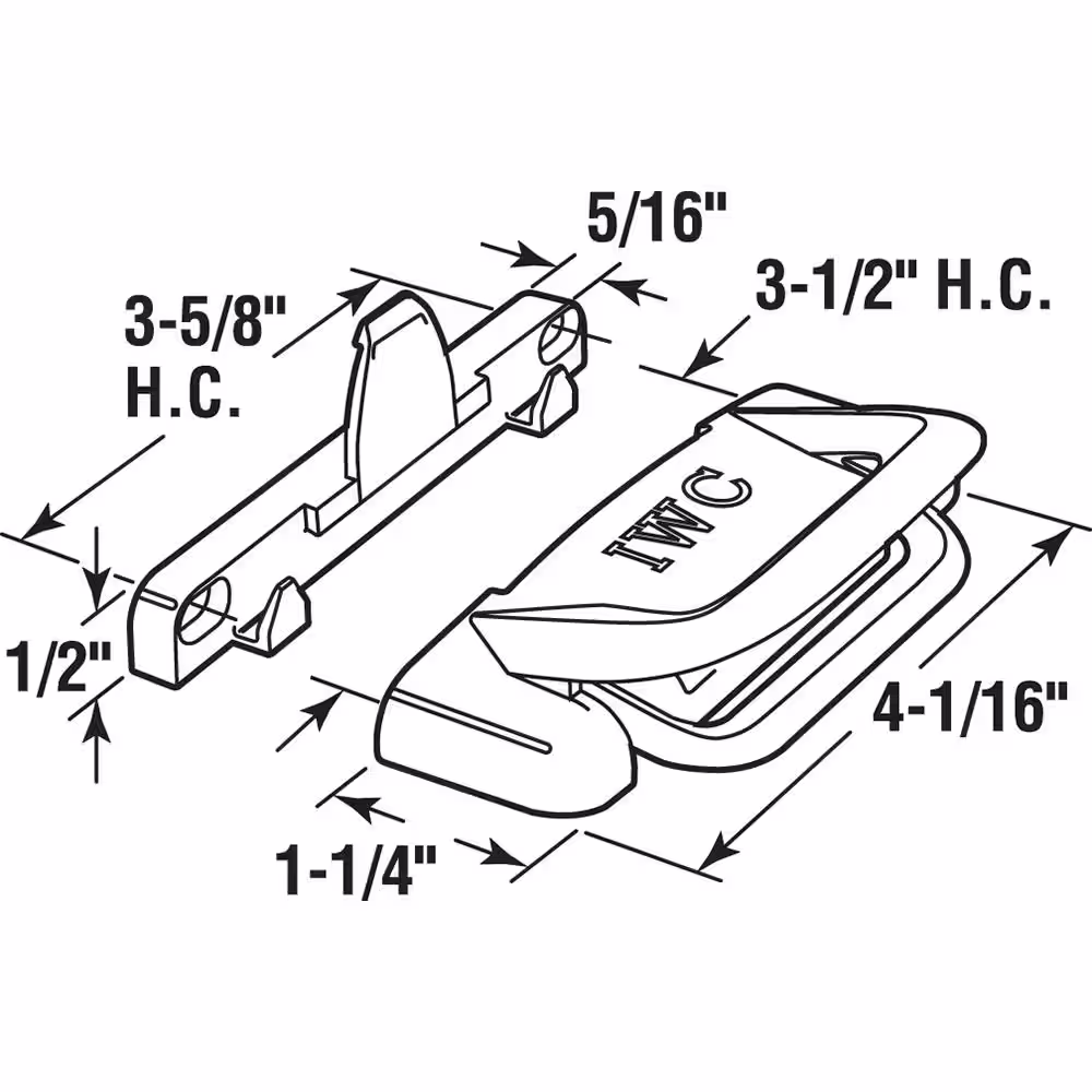 Prime-Line Diecast, White, Sliding Window Slam Latch, International Window