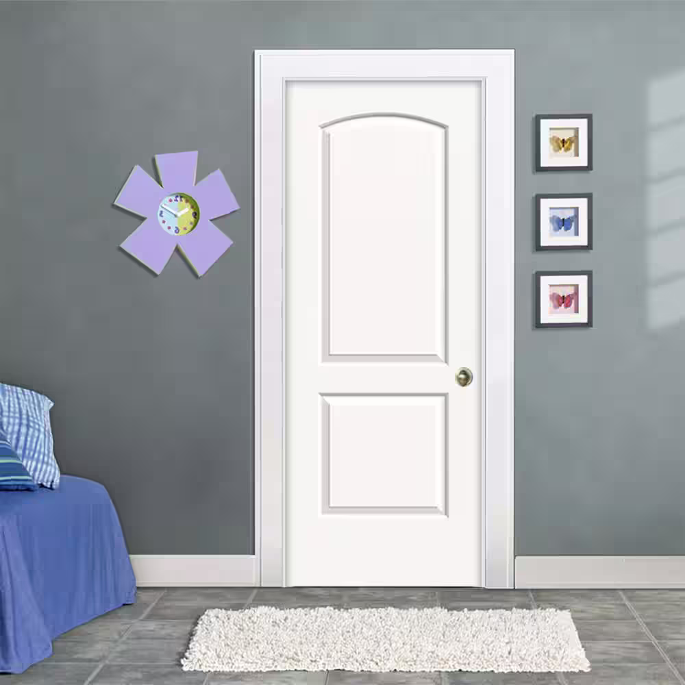 JELD-WEN 30 in. x 80 in. 2 Panel Continental Primed Left-Hand Smooth Molded Composite Single Prehung Interior Door