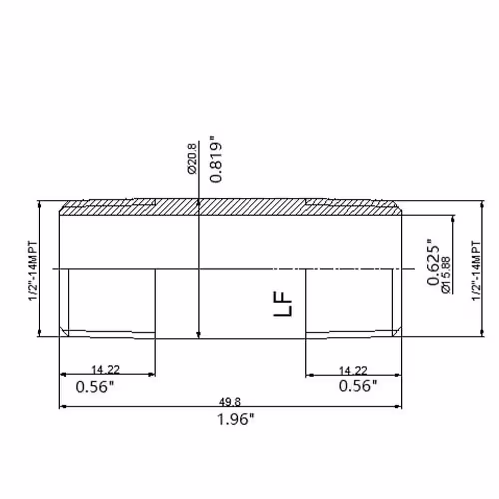 Everbilt 1/2 in. x 2 in. MIP Brass Nipple Fitting
