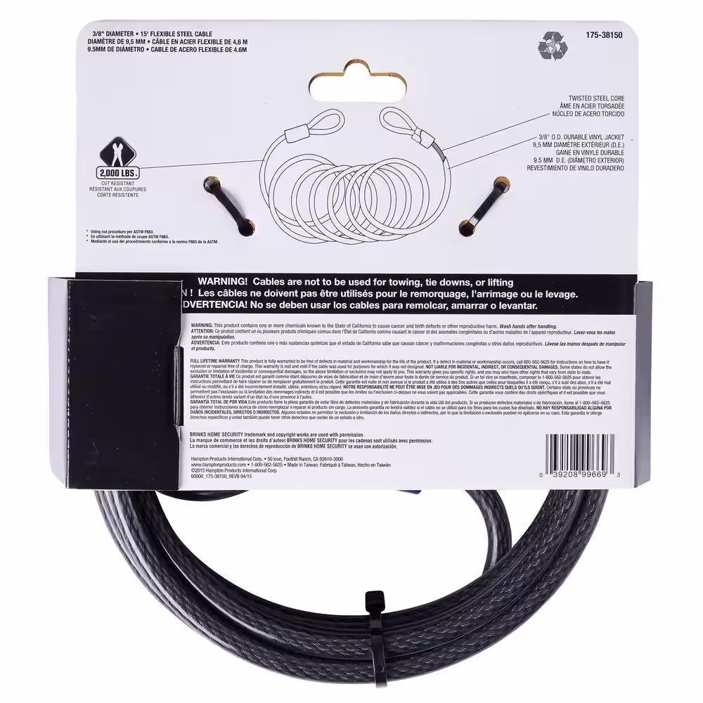Brinks 3/8 in. x 15 ft. Cable