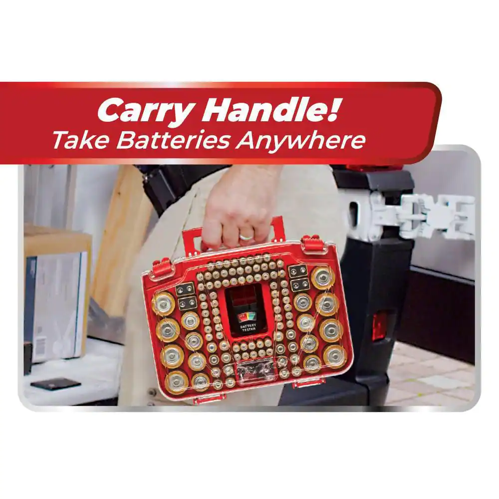 None 150 Battery Organizer and Storage Case with Tester