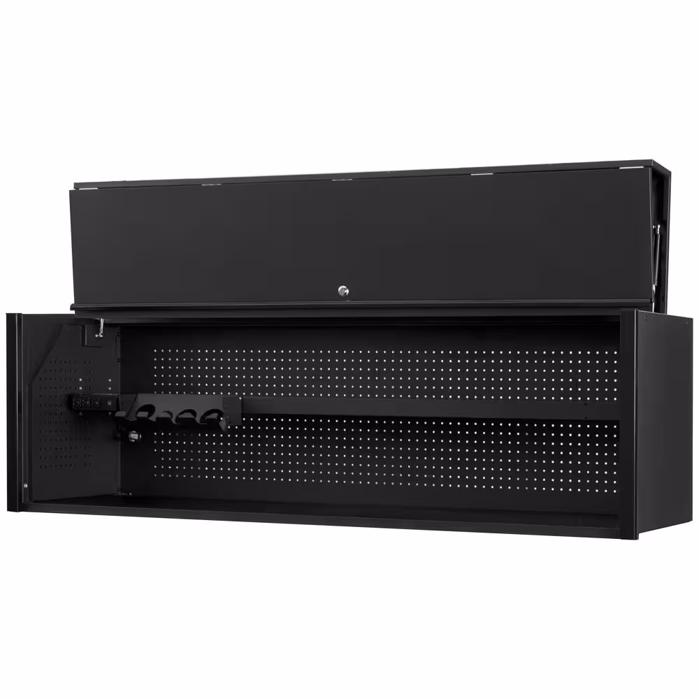 Extreme Tools DX Series 72 in. 0-Drawer Extreme Power Workstation Hutch in Matte Black with Black Handle