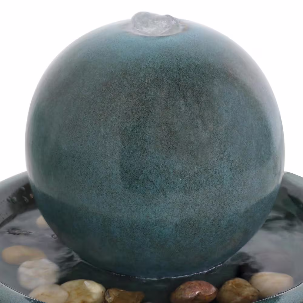 Sunnydaze Decor 7 in. Ceramic Cascading Indoor Tabletop Water Fountain with Orb
