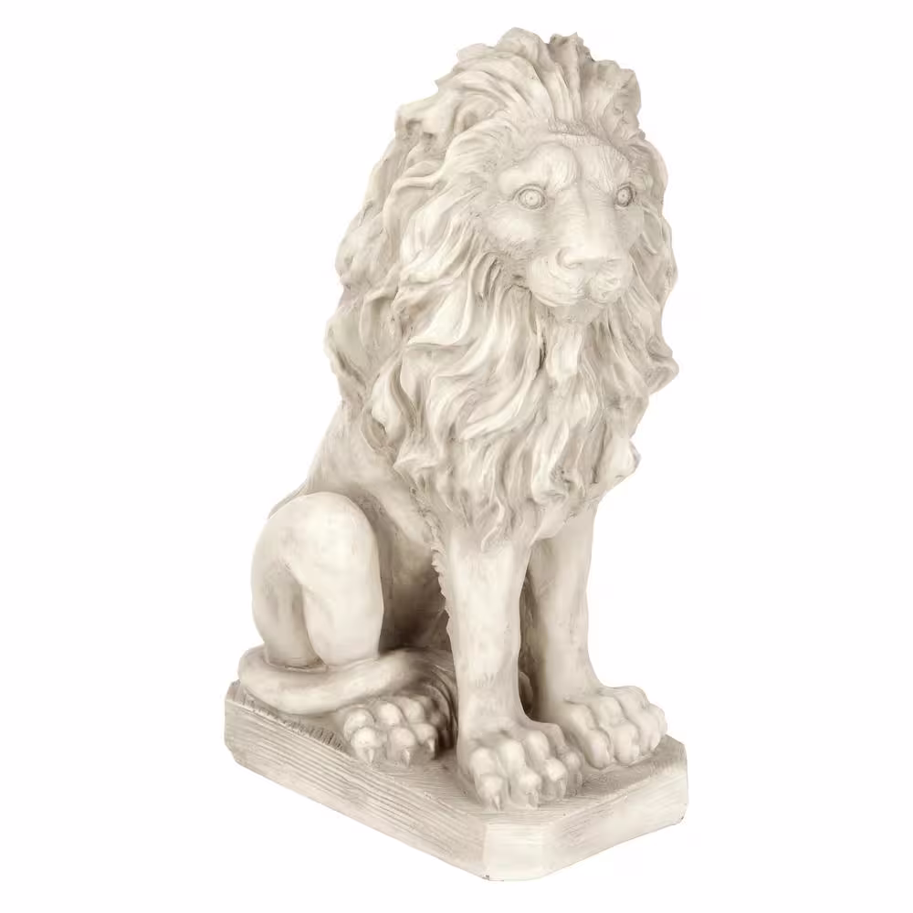 Design Toscano 21 in. H Mansfield Manor Lion Sentinel Looking Right Statue