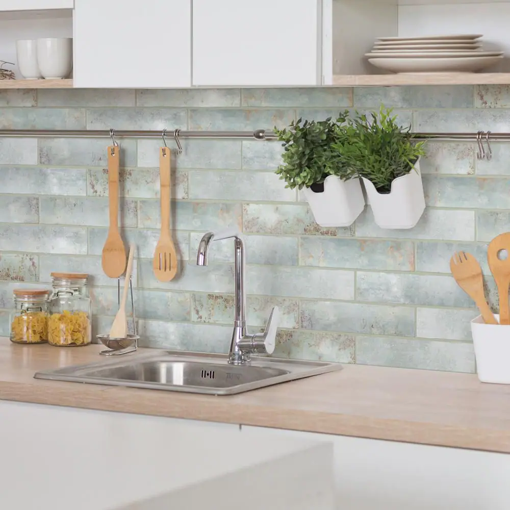 Merola Tile Biarritz Green 3 in. x 12 in. Ceramic Wall Tile (5.72 sq. ft./Case)