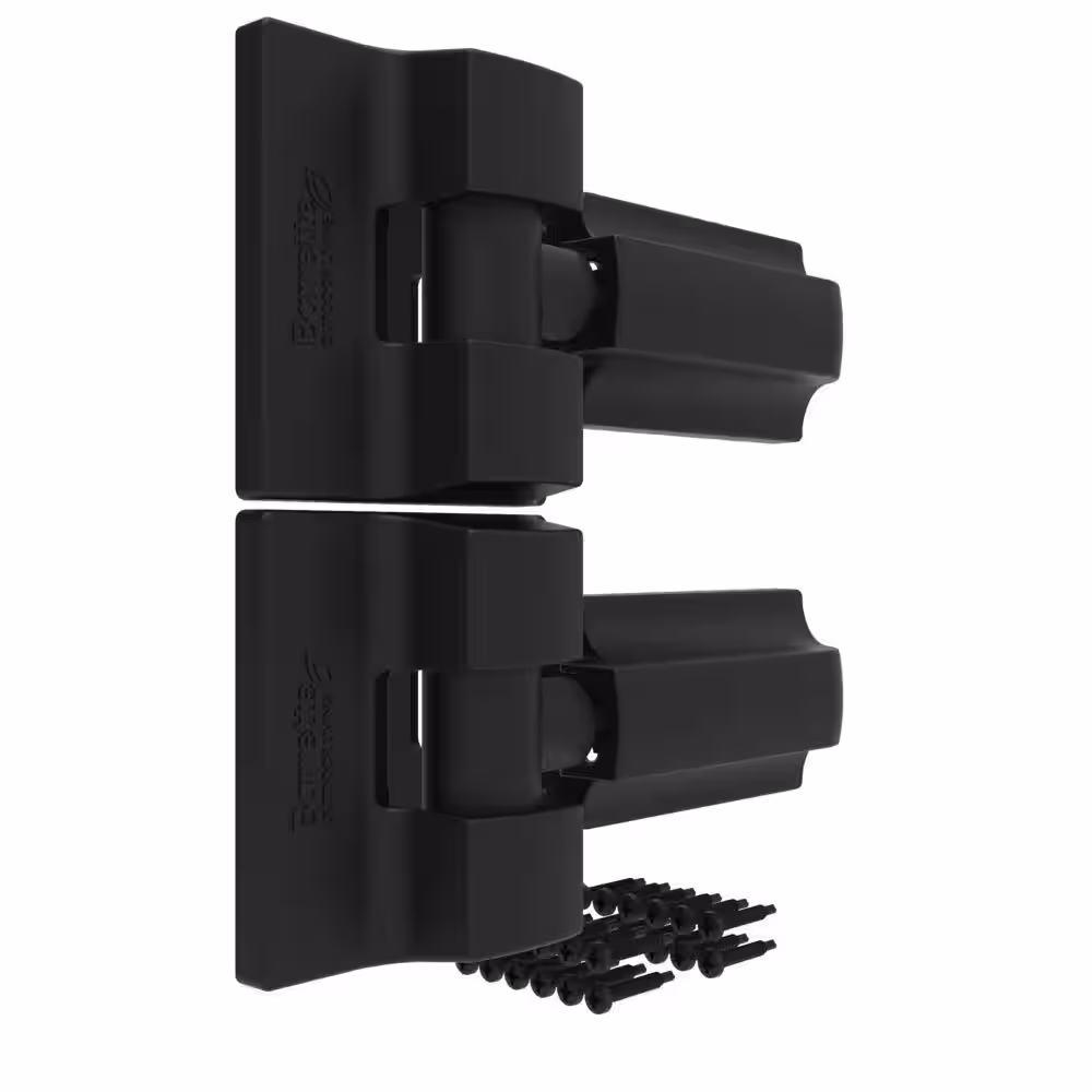 Barrette Outdoor Living 8.937 in. x 5 in. Heavy Duty Modern Gate Hinge Pair - SS