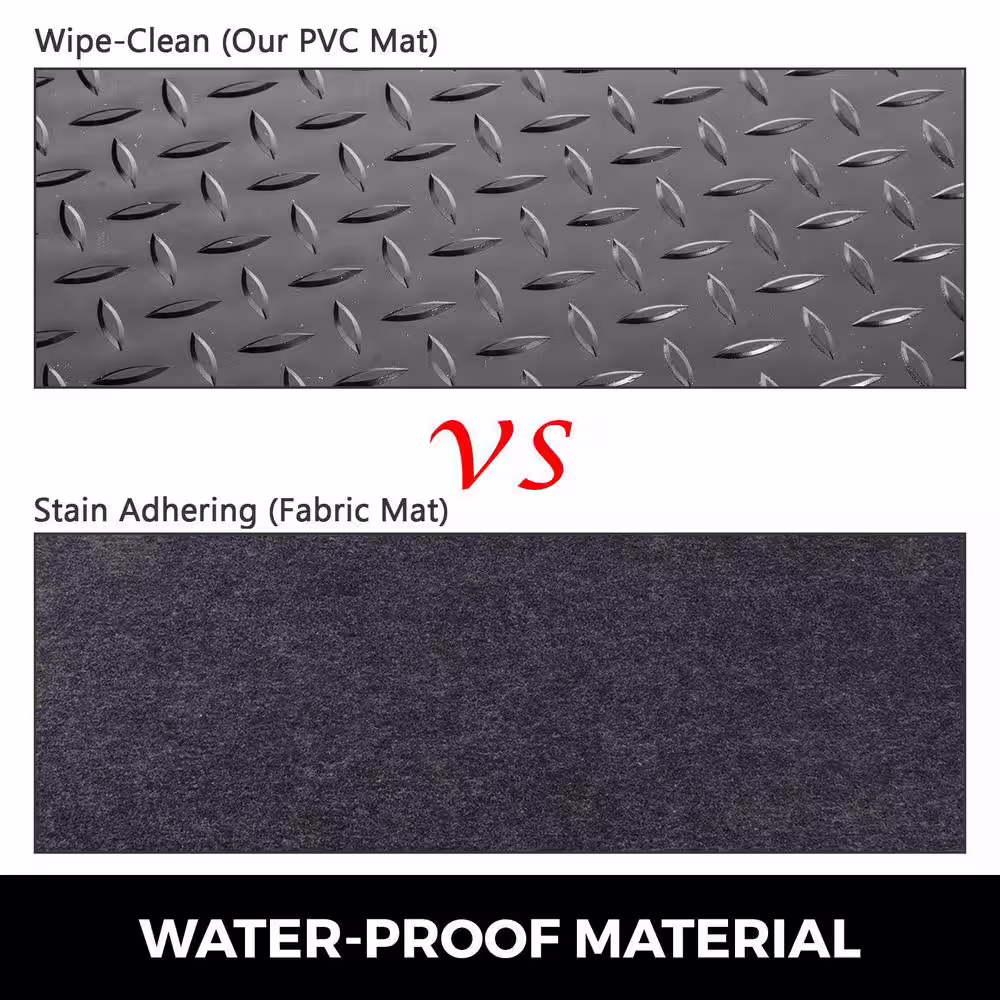 VEVOR Garage Floor Mats 3.6 ft. W x 14.7 ft. L Garage Mat 2.5 mm Thickness PVC Garage Flooring Black Garage Mats, 2 Rolls