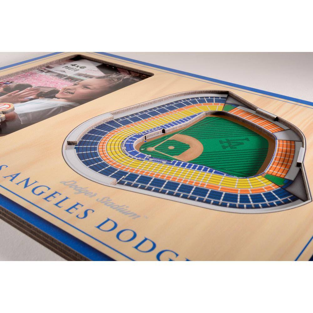 YouTheFan MLB Los Angeles Dodgers Team Colored 3D StadiumView with 4 in. x 6 in. Picture Frame