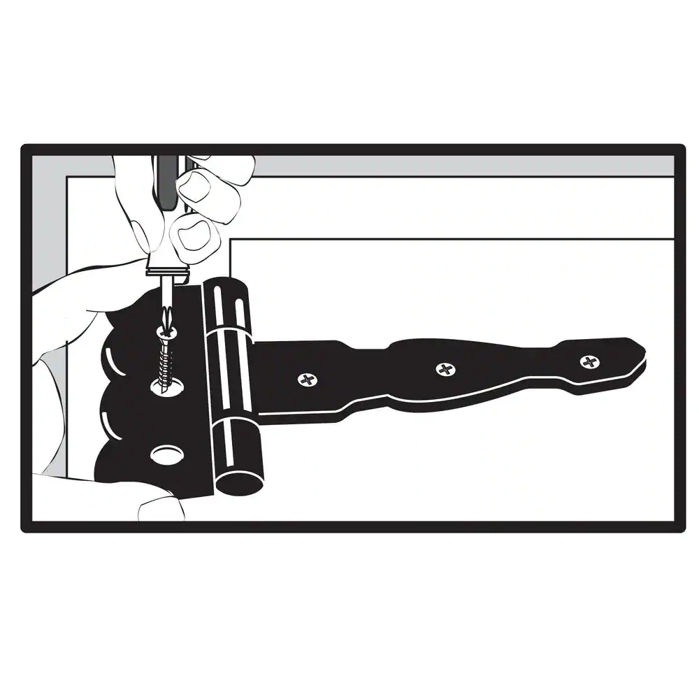 Everbilt 6 in. x 4-1/4 in. Black Heavy-Duty Decorative Tee Hinge