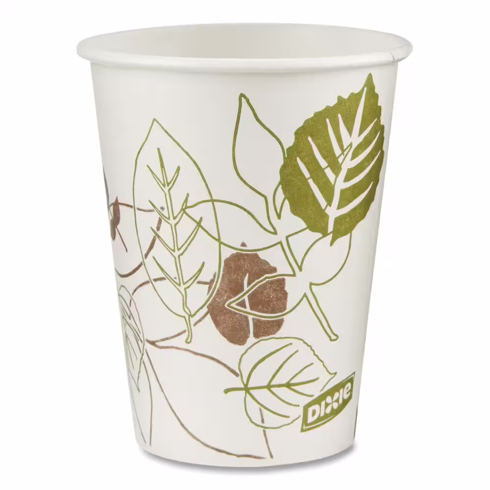DIXIE Pathways 8 oz. Disposable Paper Cups, Hot Drinks, 50-Sleeve, 20-Sleeves/Carton