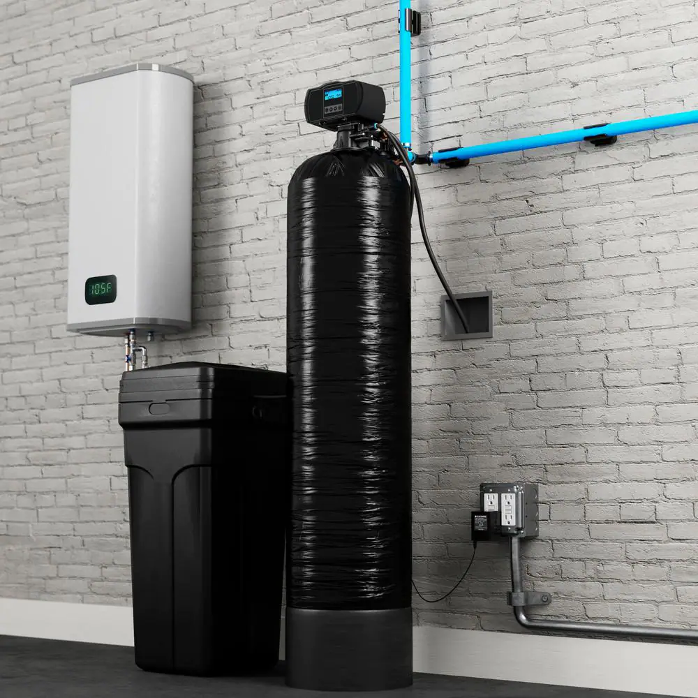PRO+AQUA 80,000 Grain Whole House High Demand Premium Grade With Digital Valve Heavy-Duty Water Softener System 1 in. Ports