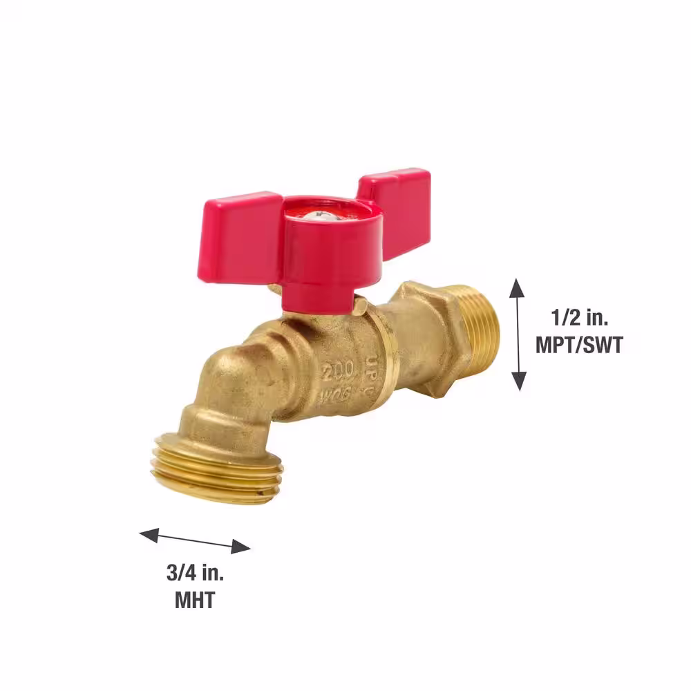 None 1/2 in. x 3/4 in. Brass MPT/SWT x MHT Quarter-Turn Hose Bibb