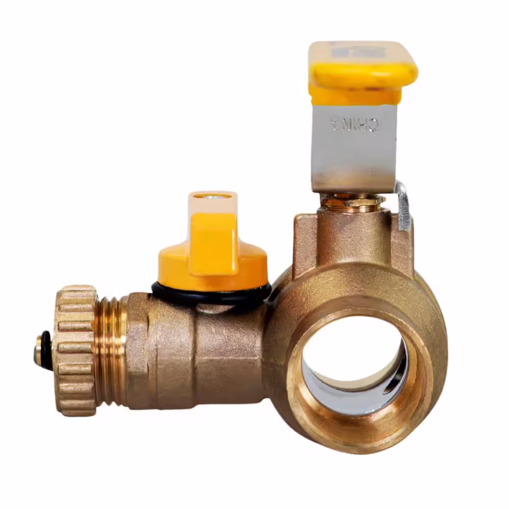 The Plumber's Choice 1-1/4 in. SWT High Flow Drain Ball Valve, 3 Way Adjustable Flow Path, Brass