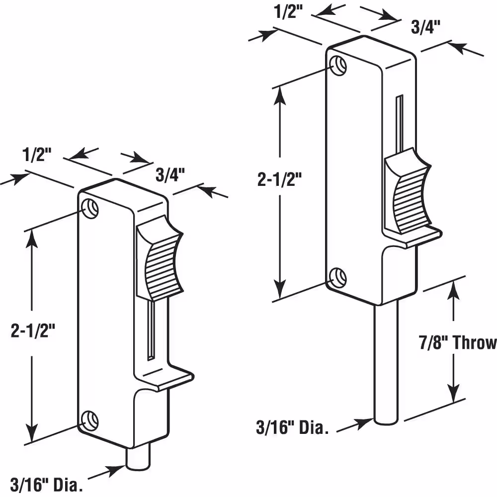 Prime-Line White, Plastic, Sliding Window Lock, Edge Mount