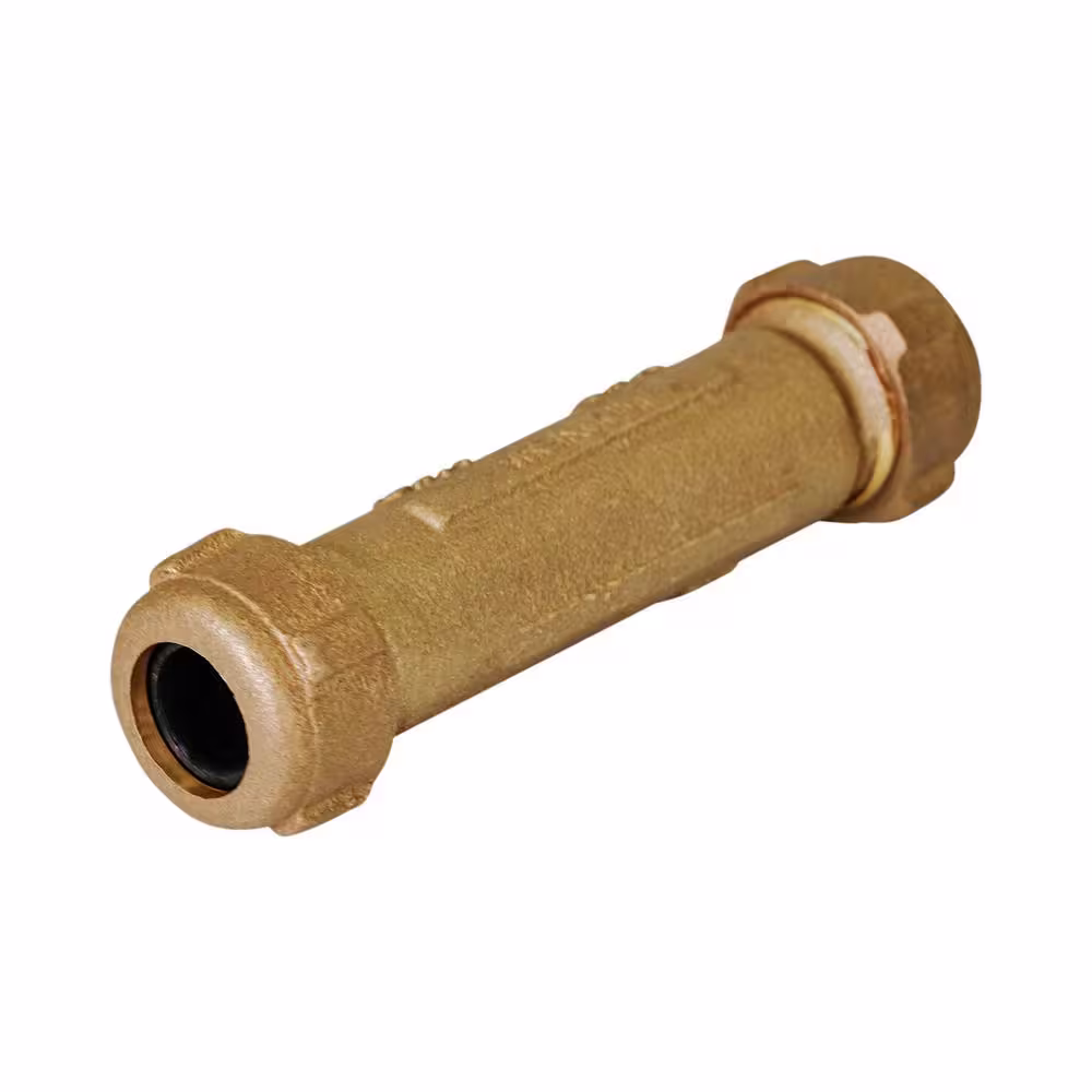 The Plumber's Choice Brass Compression Coupling Fitting, with Packing Nut, 1 in. Nominal Fitting x 5 in. Length (12 Pack)
