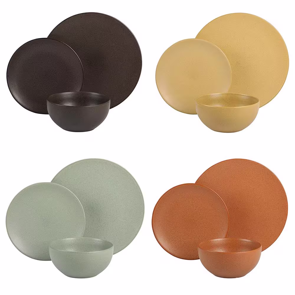 GIBSON ELITE Capetown 12-Piece Stoneware Dinnerware Set in Assorted Colors