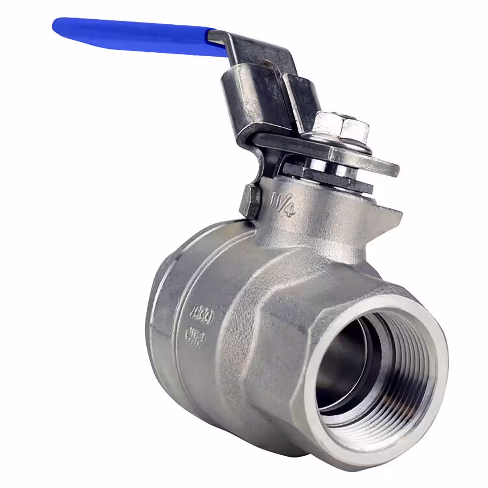 Apollo 1-1/4 in. Stainless Steel FNPT x FNPT Full-Port Ball Valve with Latch Lock Lever