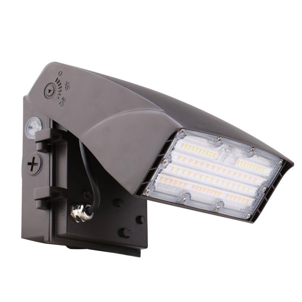 HALCO LIGHTING TECHNOLOGIES 100-Watt Equivalent 30-Watt Integrated LED Bronze Outdoor Wall Pack Light Full Cutoff Adjustable 3000K/4000K/5000K