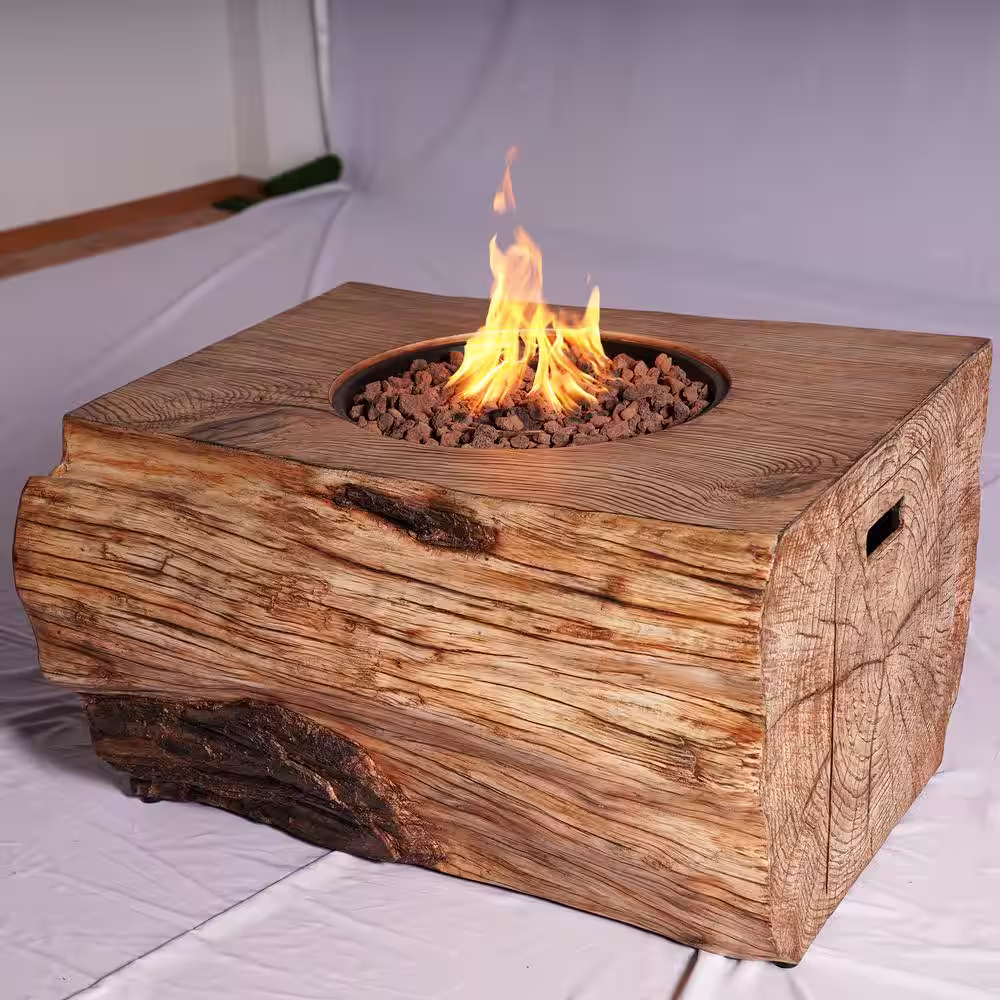 moda furnishings Alex Wood Outdoor Fire Pit Table with Extension