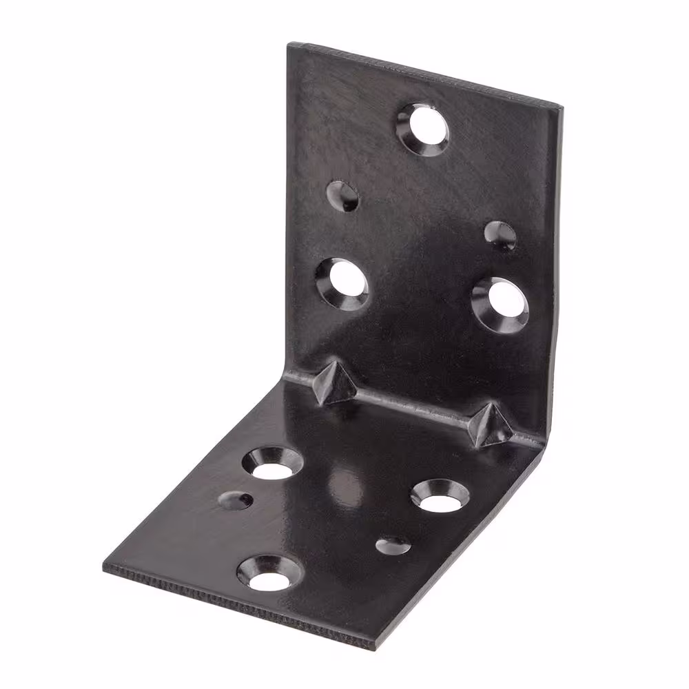 Everbilt 2 in. Black Double Wide Corner Brace (2-Pack)