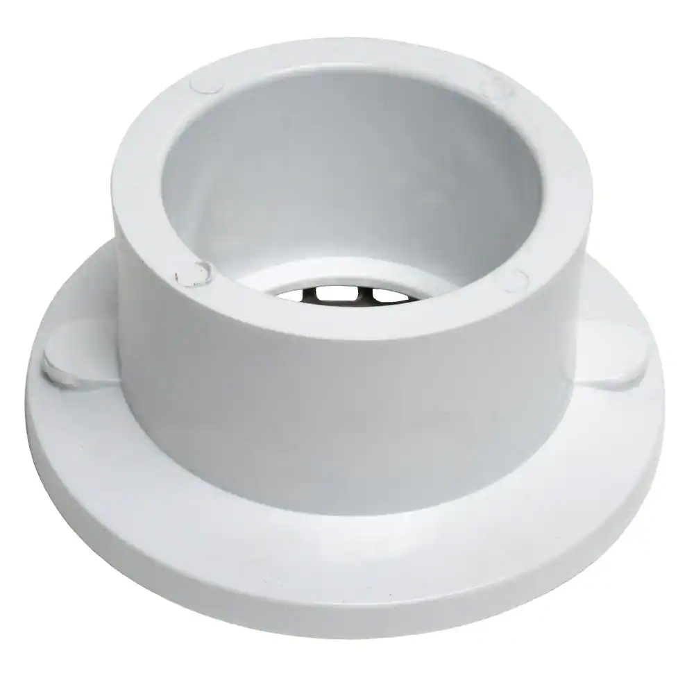 Oatey Round Gray PVC Shower Drain with 4 in. Round Screw-In Stainless Steel Drain Cover