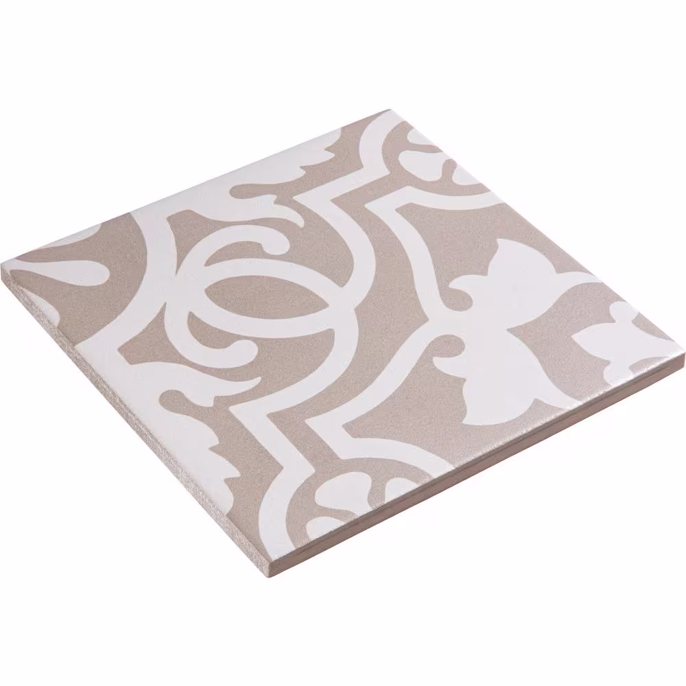 ANDOVA Bliss Tan and White 8 in. x 8 in. Porcelain Matte European Floor and Wall Tile (10.76 sq. ft./Case)