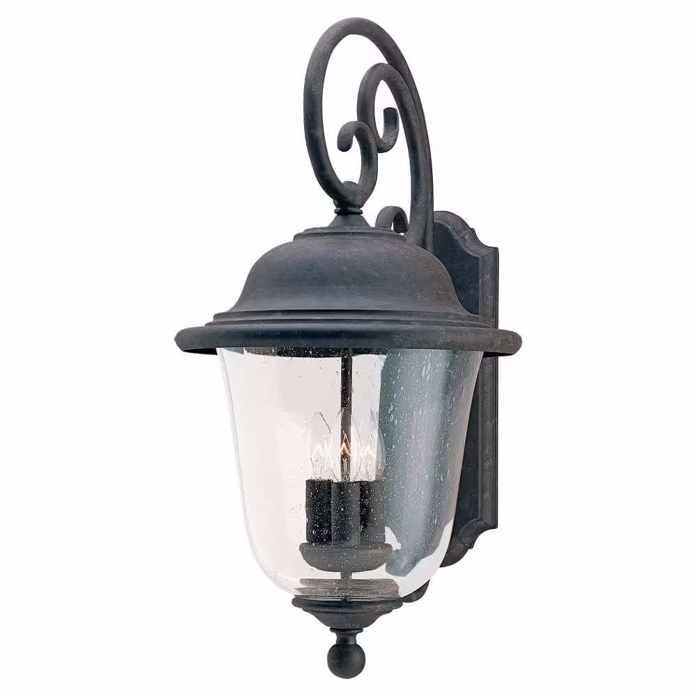 Generation Lighting Trafalgar 3-Light Oxidized Bronze Outdoor Wall Lantern Sconce