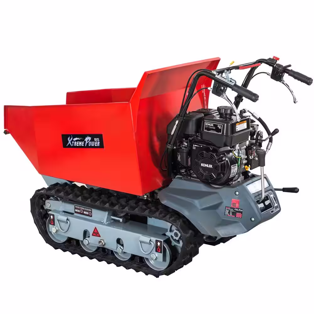 XtremepowerUS 6.5 HP 196 cc All Terrain Track Barrow Dumper with Hydraulic Assist (1100 lbs. Capacity)