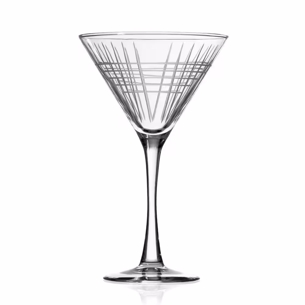 Rolf Glass Matchstick 10 fl. oz. Martini Glass Set (Set of 4)