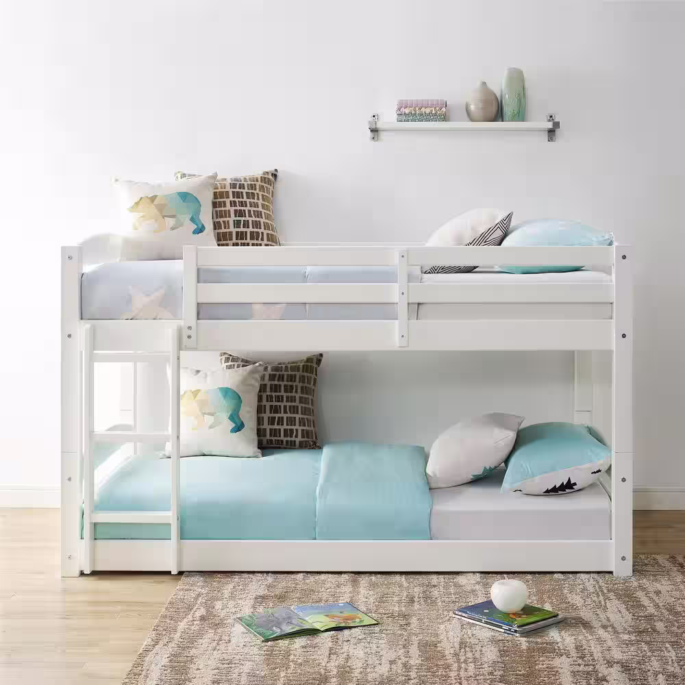Dorel Living Noma White Twin Over Bunk Bed