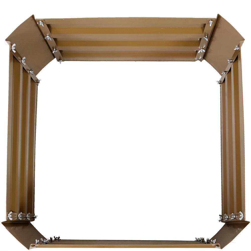 Sunnydaze Decor 24 in. Square Brown Galvanized Steel Raised Garden Bed
